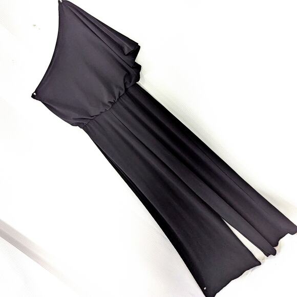 BISOU BISOU! SUPER ELEGANT ONE SHOULDER, DRAPED, MAXI ONESIE, JUMPSUIT! SZ 4 - Picture 11 of 11